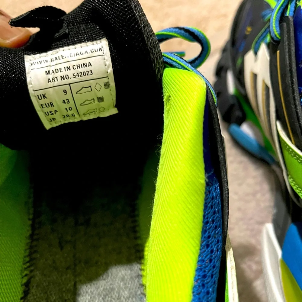 Balenciaga Multicolor Blue Neon Green Black Track Sneakers